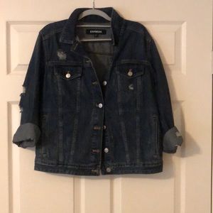 Distressed jean jacket